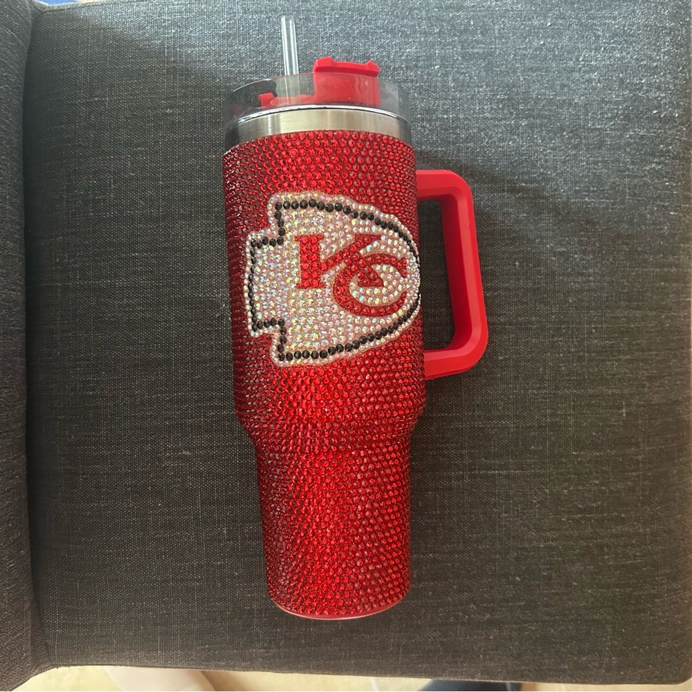 Kansas City Chiefs Bedazzled Tumbler with Straw 40oz